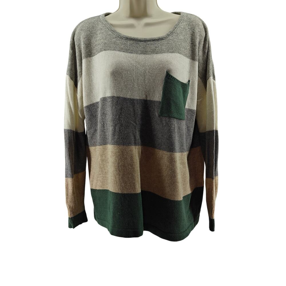 Vanilla Bay Angora Striped Sweater Style #VT0001 SELF Casual Soft School Y2K L